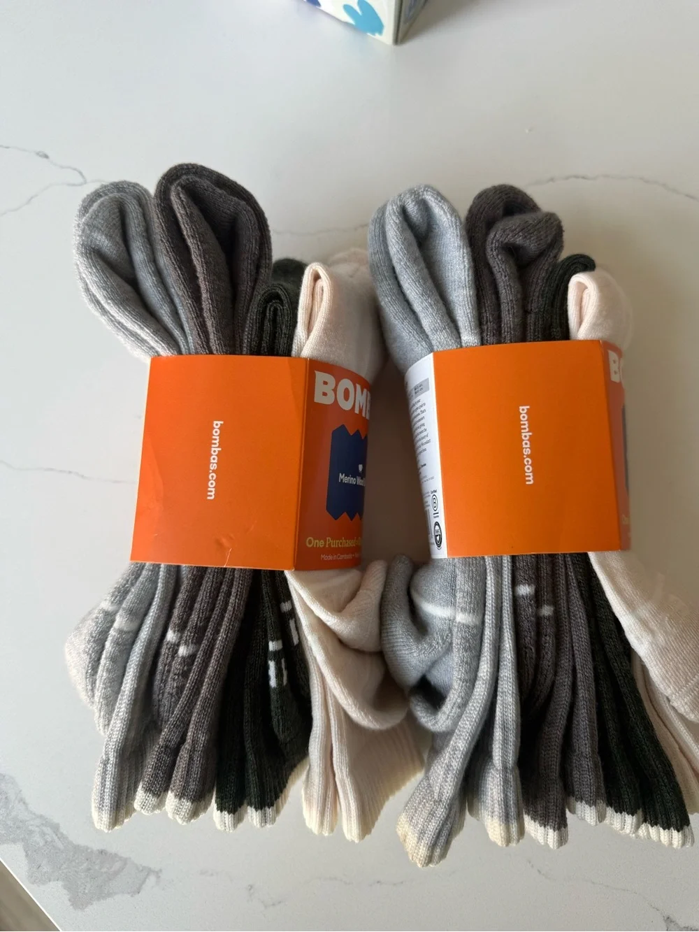 Bombas Mens Merino Wool Blend Calf Sock 4Pack L (price is for 1..2 are available